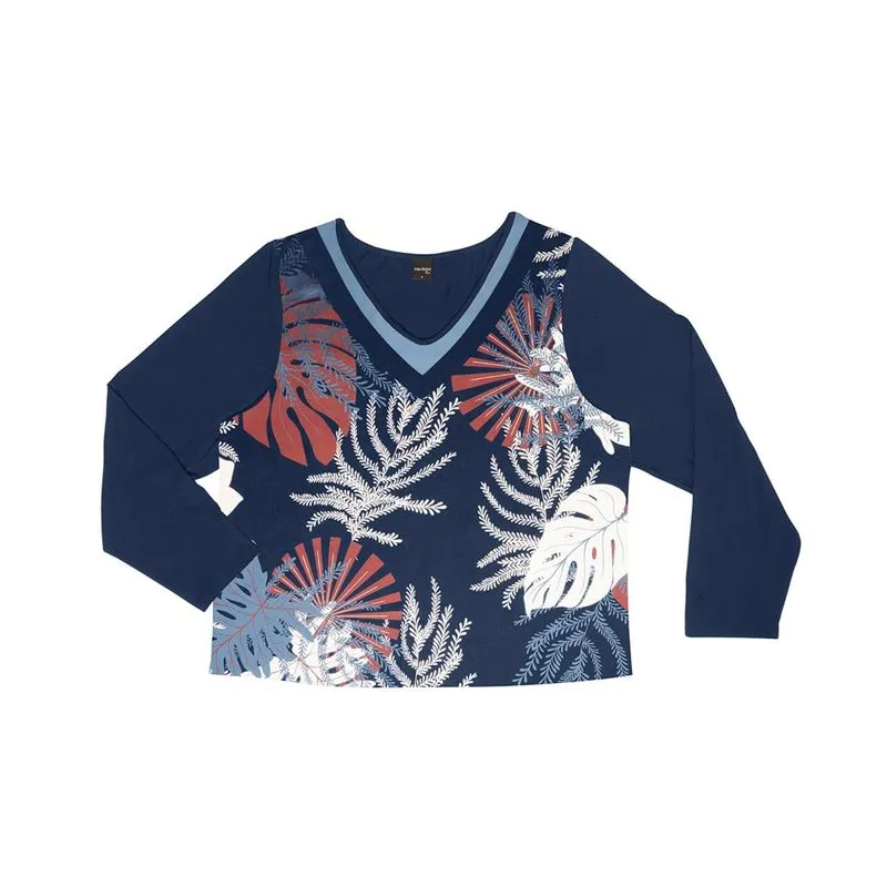 Blusa Feminina Estampa FrontalRovitex Plus Azul M