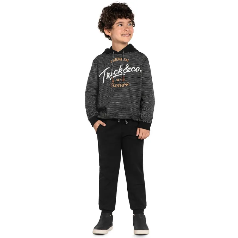 Conjunto Infantil Moletom Stripe Trick Nick Preto 8