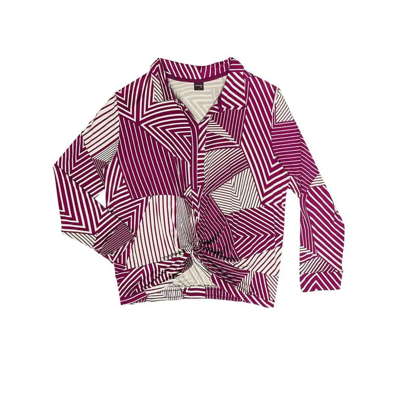 Camisa Feminina Estampa Geométrica Rovitex Plus Rosa G