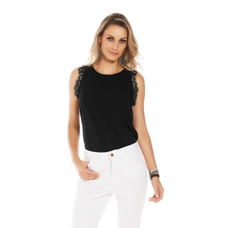 Regata Cetim Feminina Rovitex Preto P