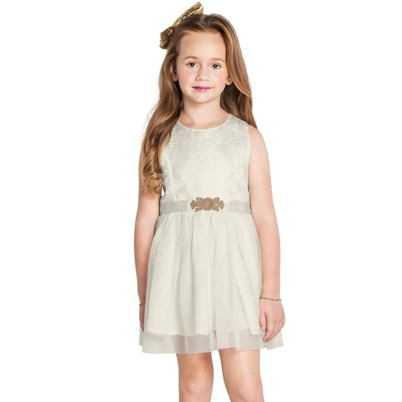 Vestido Infantil Trick Nick Bege 4