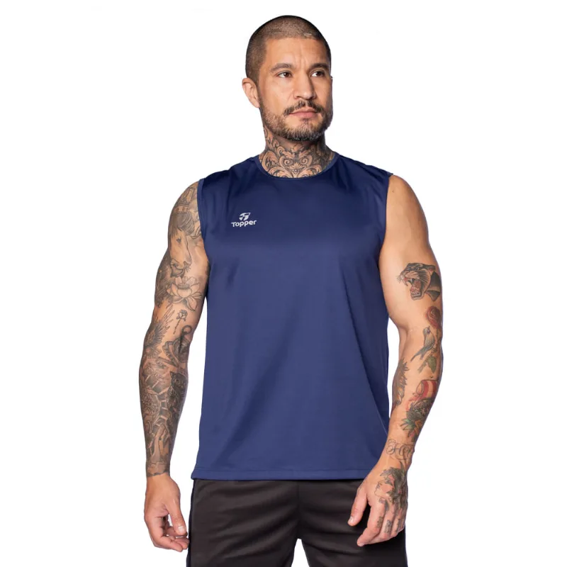 T-Shirt Masculina Topper Sem Manga Classic Marinho - GG - Topper