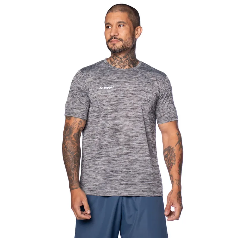 Camiseta Masculina Topper Treino Classic Preto/cinza - M