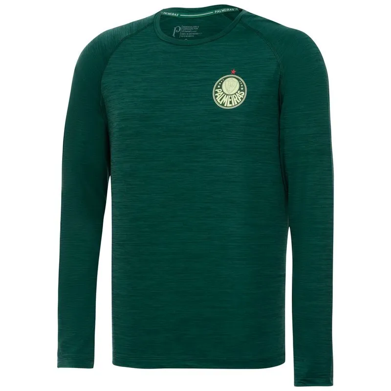 Camisa Manga Longa Palmeiras Trama Masculina - Verde - P