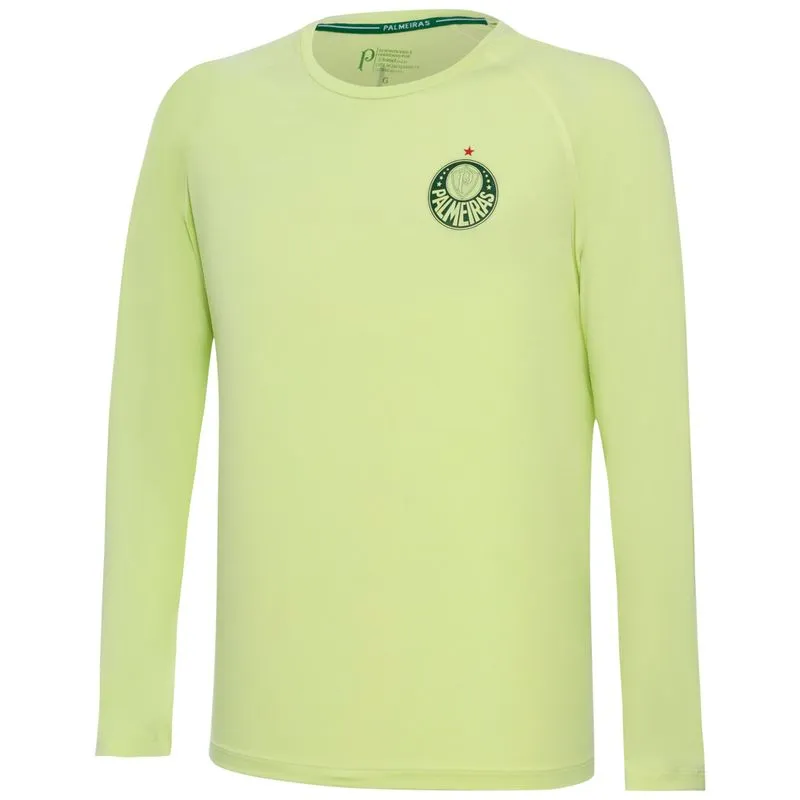 Camisa Manga Longa Palmeiras Trama Masculina - Verde Claro - M
