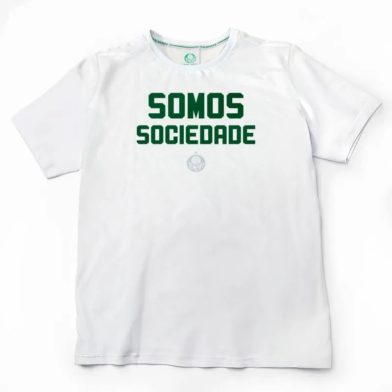 Camiseta Palmeiras Masculina Sociedade - Branco - P