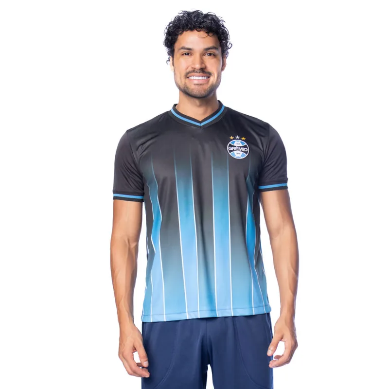 Camisa Masculina Betel Gremio Preto/Azul - P