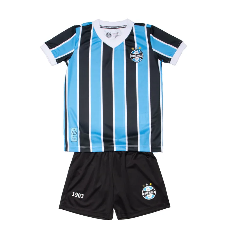 Conjunto Infantil Betel Grêmio Tricolor Menino Azul/Preto - 6