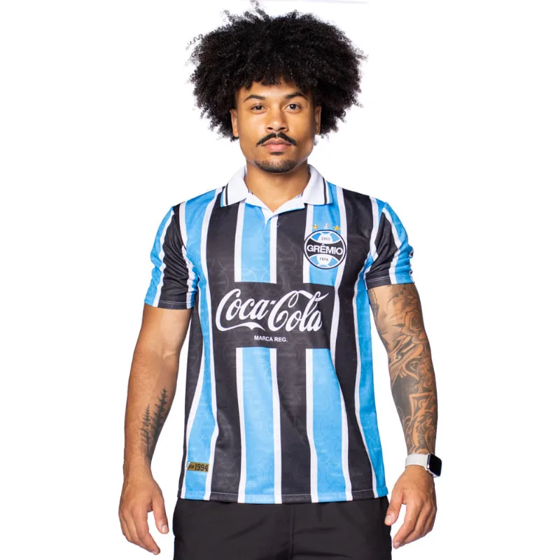 Camiseta Masculina Betel Grêmio Retrô 1994 Azul/preto - P