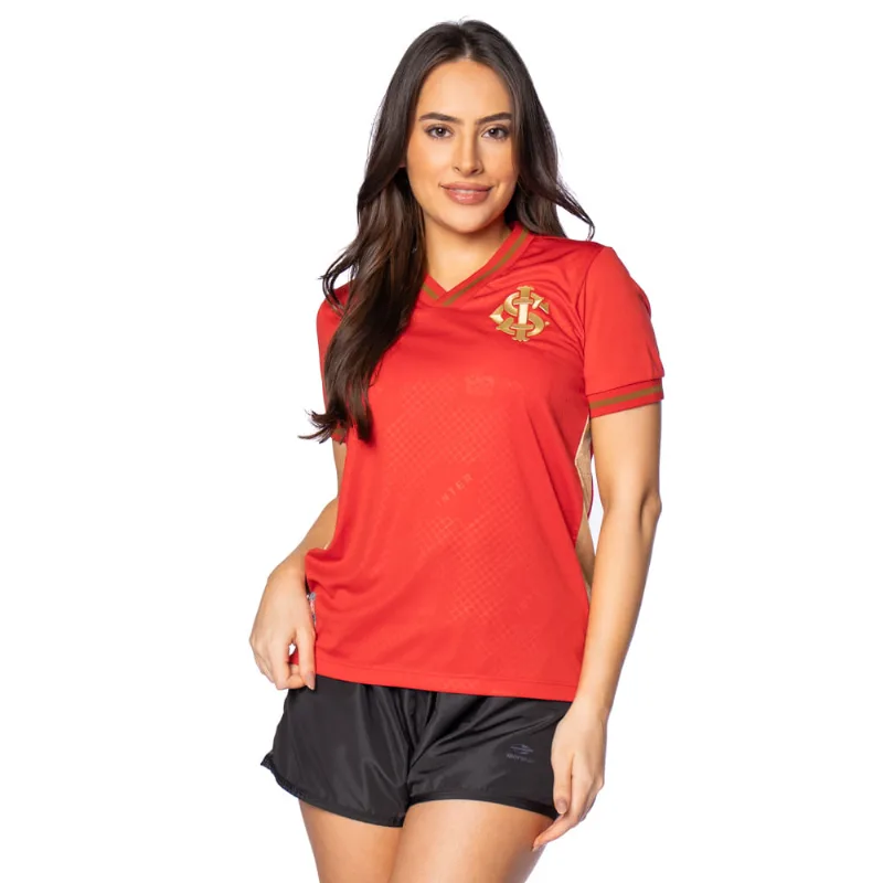 Camiseta Feminina Betel Internacional Gold Vermelho - G