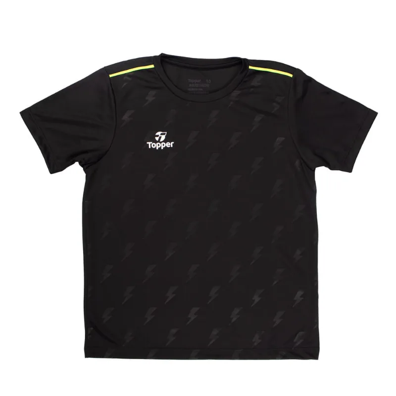 Camisa de Futebol Juvenil Topper Thunder Preto/Verde Neon - 10