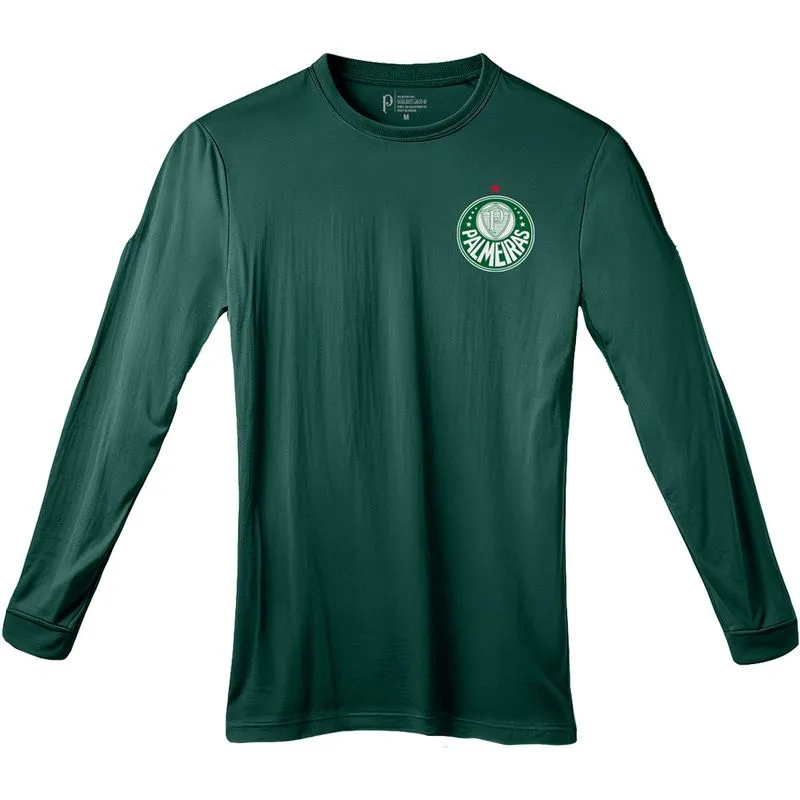 Camiseta M/L Palmeiras Trama Masculina - Verde Escuro - M