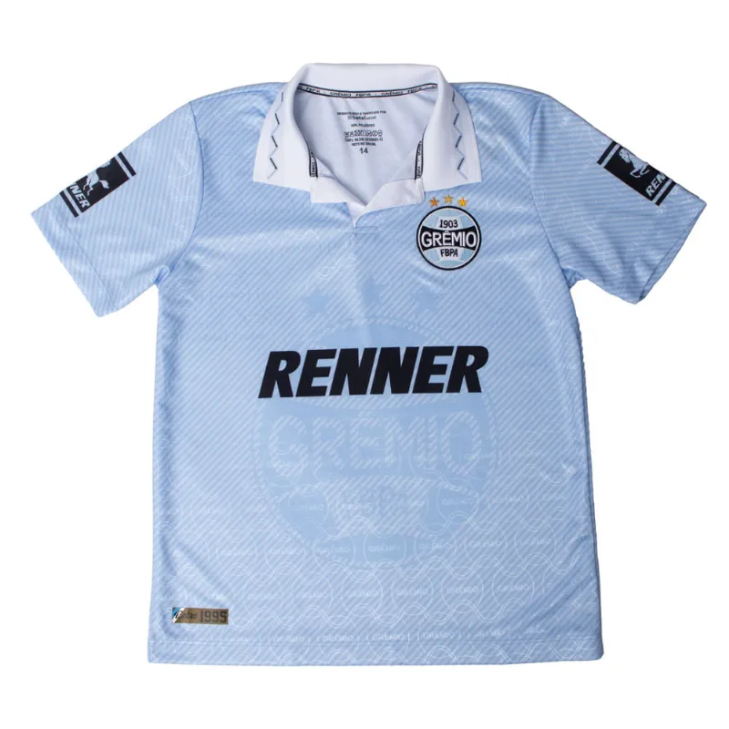 Camiseta Juvenil Betel Grêmio Retrô Celeste 1995 Azul - 12