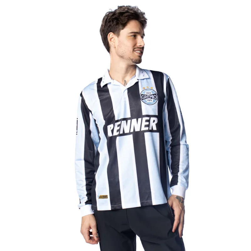 Camiseta Masculina Betel Grêmio Retrô 1995 Preto/Azul - P