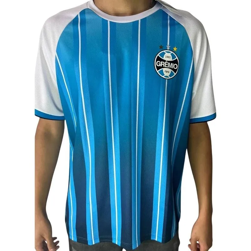 Camiseta Betel M/C Grêmio Degrade Masculina 1025140-02 P / AZUL-BRANCO