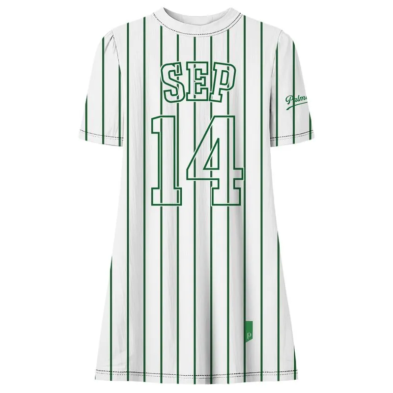 Vestido Listras Jogadores Palmeiras - Branco - P