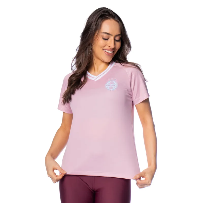 Camiseta Feminina Betel Grêmio Outubro Rosa II Rosa/Azul - M