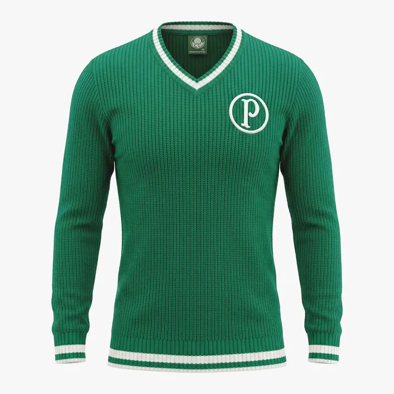 Blusa Tricot Palmeiras 75 Years Edition Masculina - Verde - M