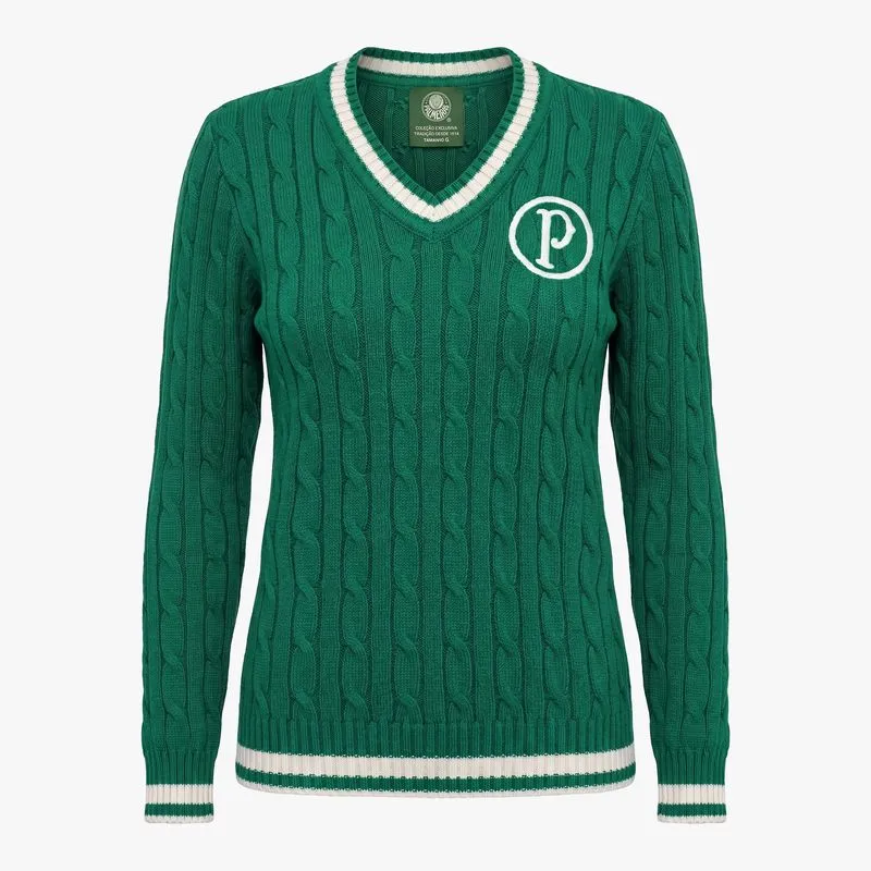 Blusa Tricot Palmeiras 75 Years Edition Feminina - Verde - M