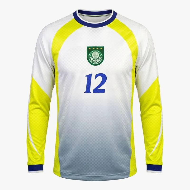 Camiseta Manga Longa Palmeiras Marcos Retrô 1999 Masculina - Branco - M