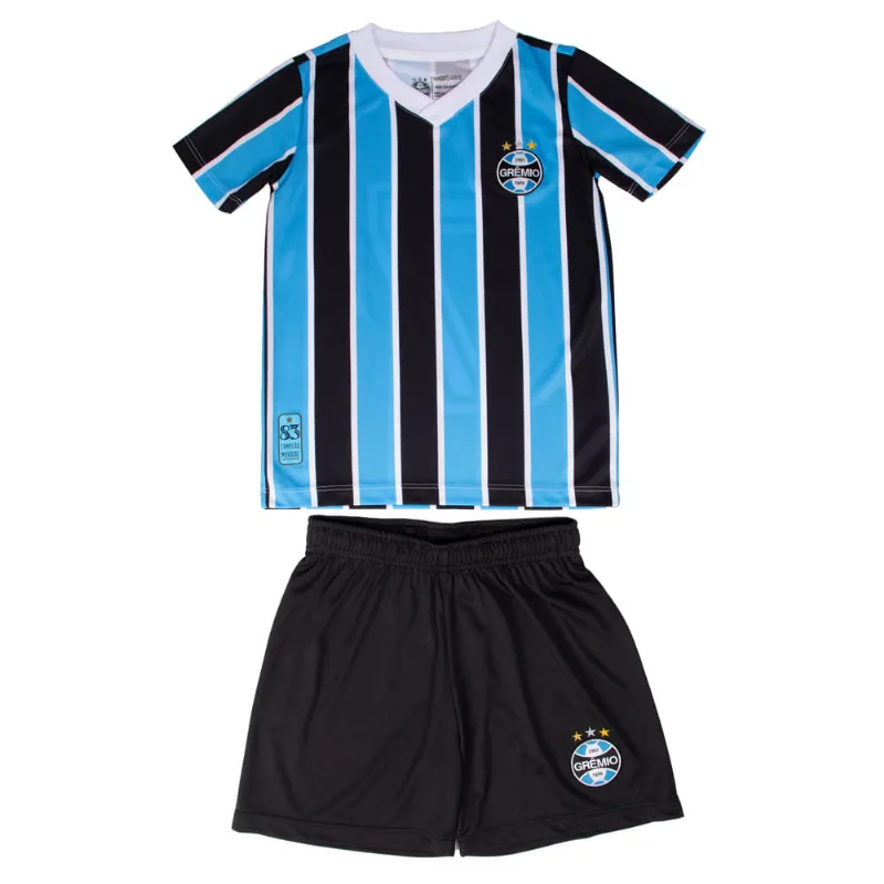 Conjunto Infantil Betel Grêmio Tricolor 1983 Azul/Preto - 4