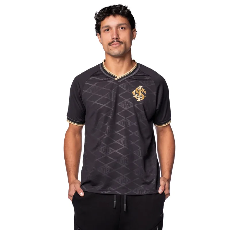 Camiseta Masculina Betel Inter Gold Losango Preto/Dourado - M