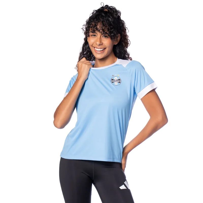 Camiseta Feminina Betel Grêmio Escudo Geral Azul - M