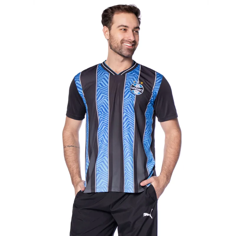 Camiseta Masculina Betel Grêmio Tricolor Azul/Preto - M