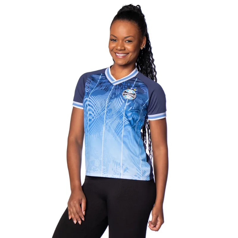 Camiseta Feminino Betel Grêmio Esportivo Degradê Azul - M