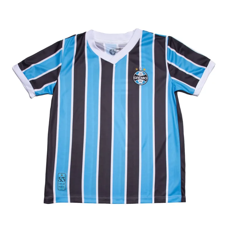 Camisa Infantil Betel Grêmio Tricolor 1983 Azul/Preto - 14