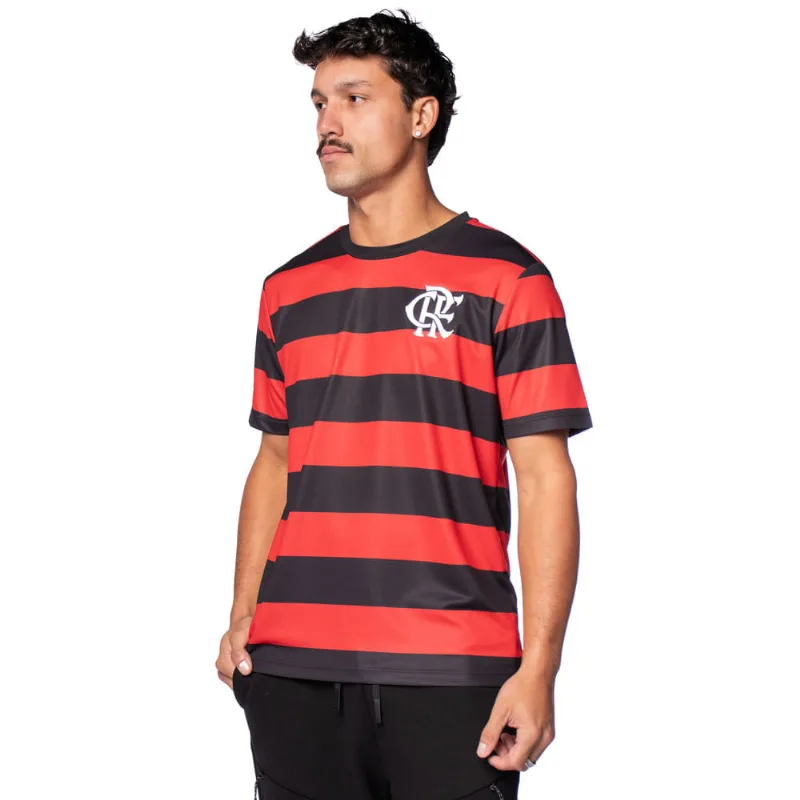 Camiseta Masculina Betel Flamengo Rubro Negro Preto/Vermelho - M