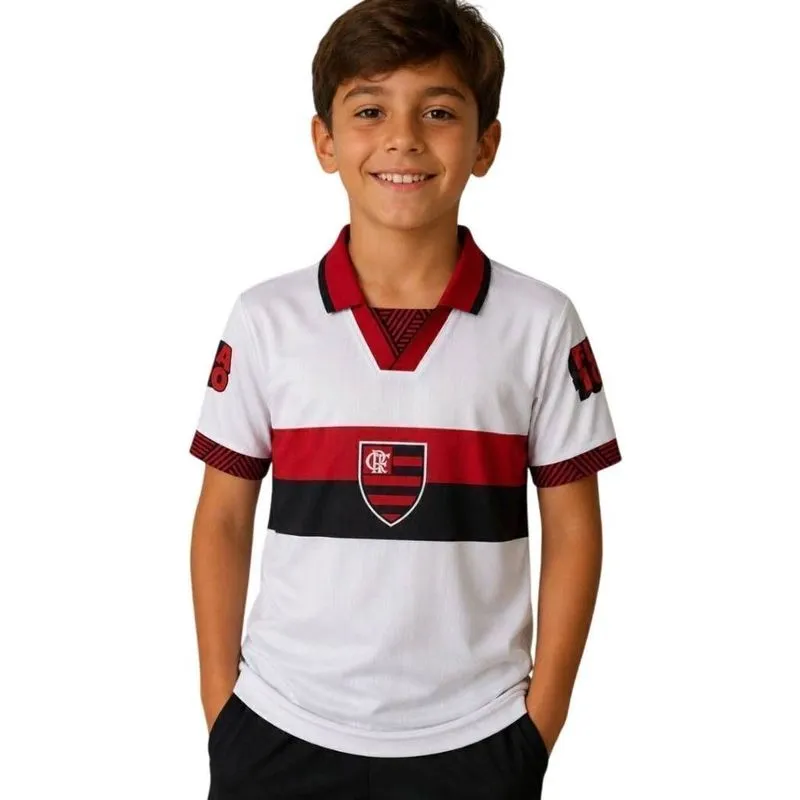 Camiseta Juvenil Betel M/C Flamengo Retro 1996 II 8126058-02 8 / BRANCO-VERMELHO