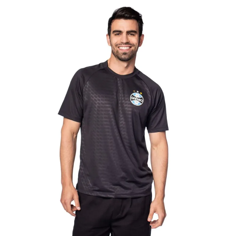 Camiseta Masculina Betel Grêmio Essence Losangos Preto - GG