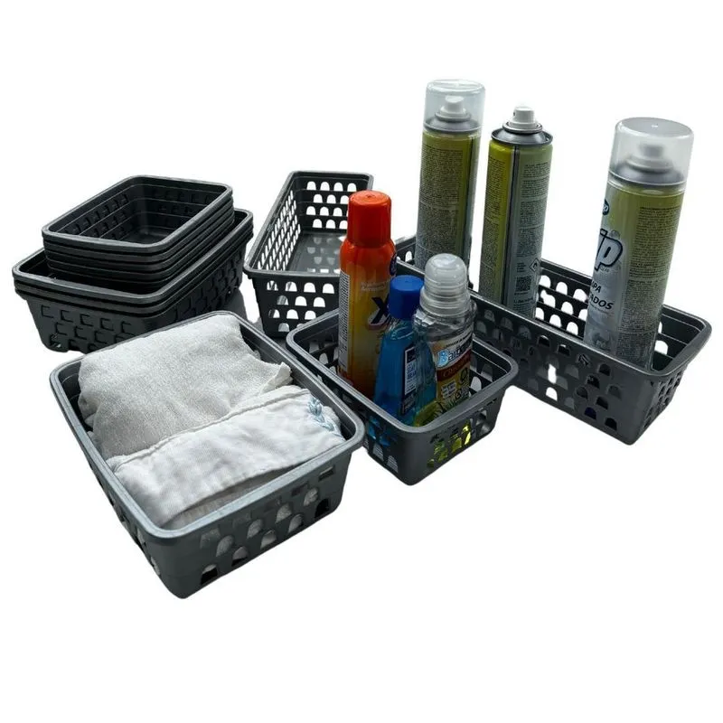 Kit 12 Cestos Caixa Organizadora Multiuso Armário Gaveta