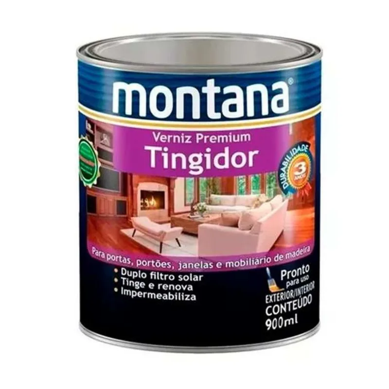 Verniz Marítimo Tingidor Acetinado Castanho 900ml - Proteção E Renovação Para Madeira