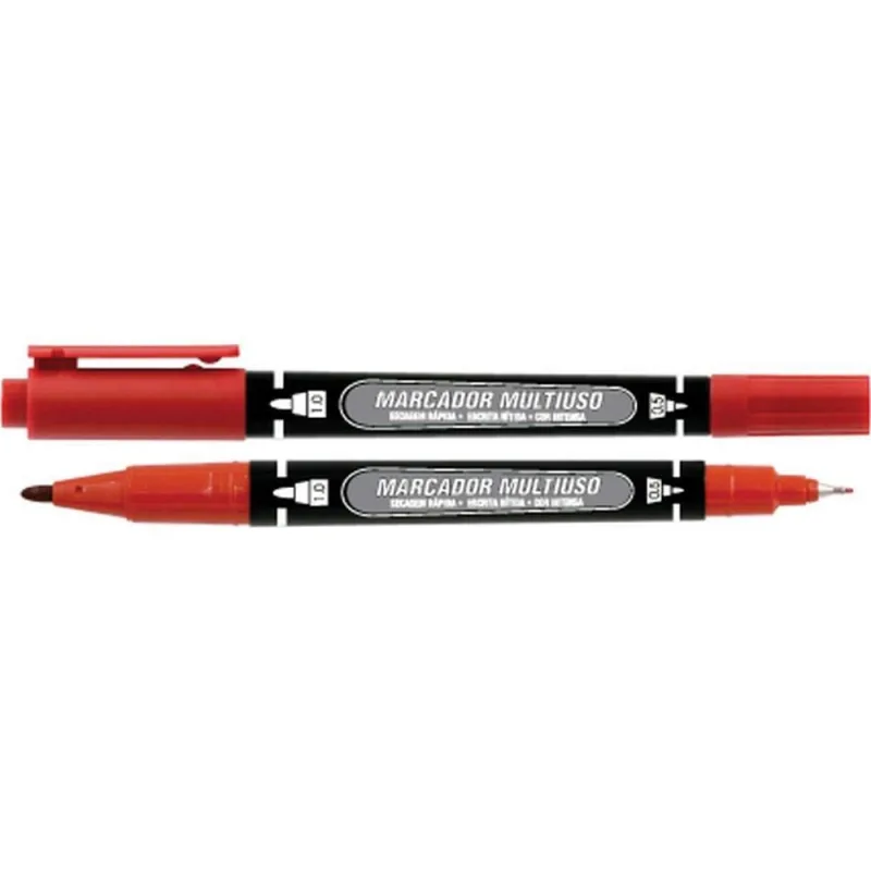 Caneta para CD 1.0MM MM100 Ponta Dupla Vermelho