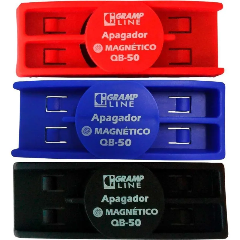 Apagador Quadro Branco Magnético Qb-50 Azul Preto Vermelho