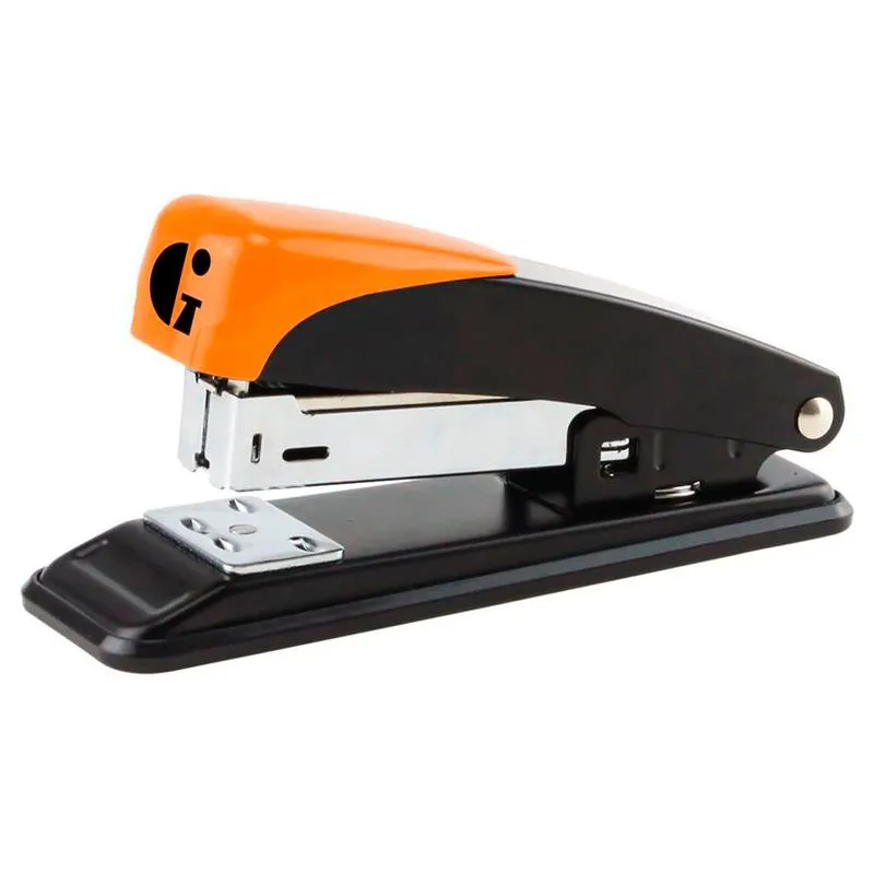 Grampeador de Metal Gramp Line GE-1035 26/6 15 Folhas Cor Preto e Laranja 1 Unidade