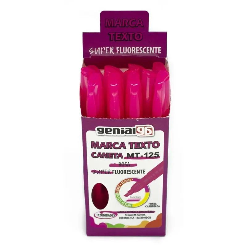 Caneta Marca Texto Mt-125 Rosa