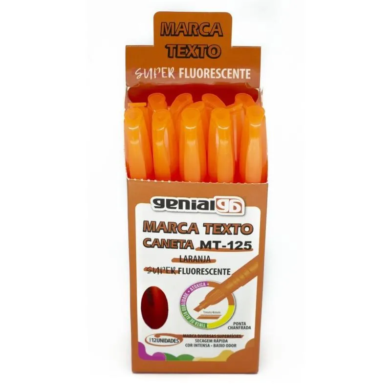 Caneta Marca Texto Mt-125 Laranja