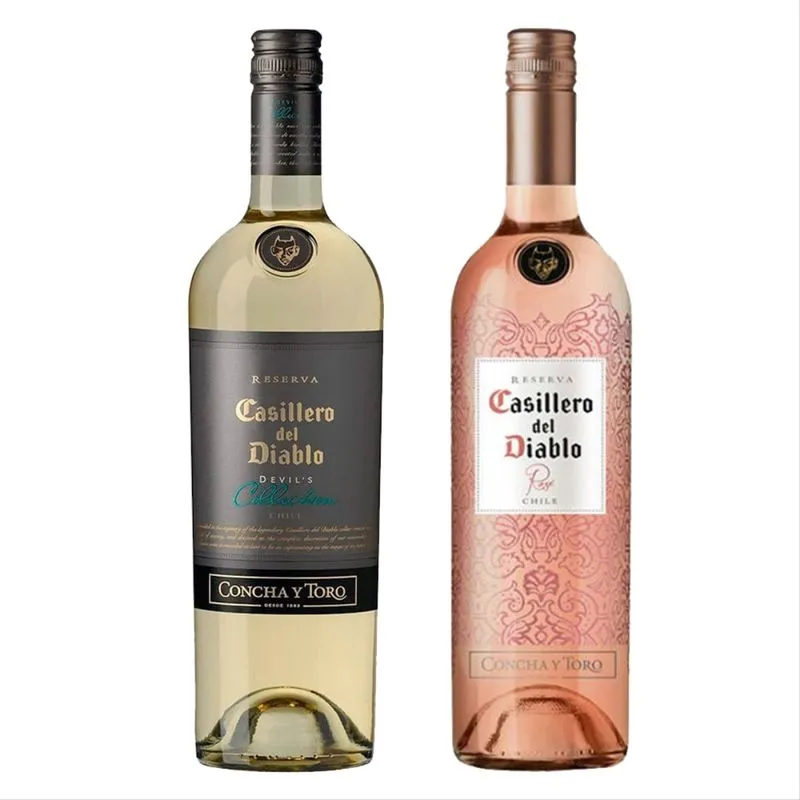 Kit Com 2 Vinhos Branco e Rose Importados 750 Ml - Concha Y Toro