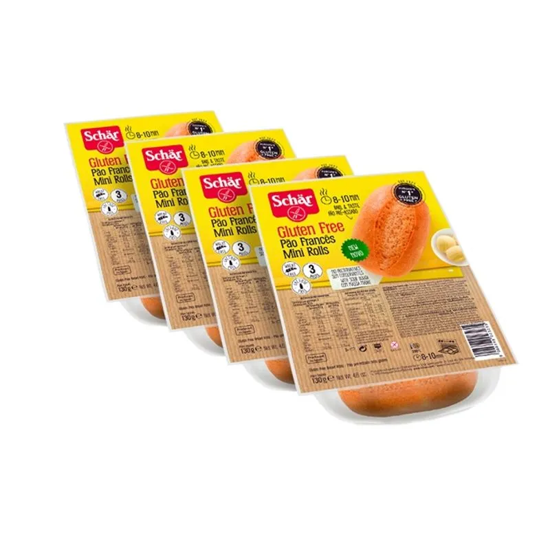 Kit Com 4 Pães Francês Sem Glúten Pré-assado 130g - Dr Schar