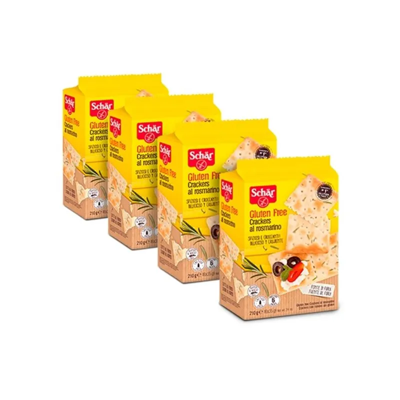 Kit Com 4 Biscoitos Cracker Al Rosmarino Com Alecrim Sem Glúten - Dr Schar