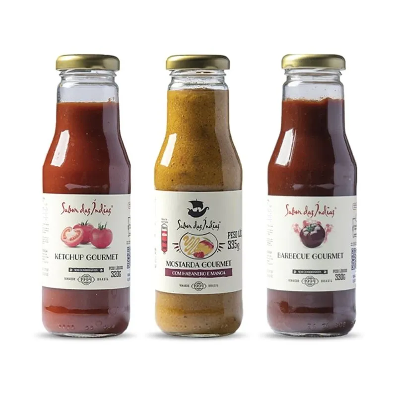 Kit Sanduba Ketchup, Barbecue e Mostarda Gourmet - Sabor das Índias