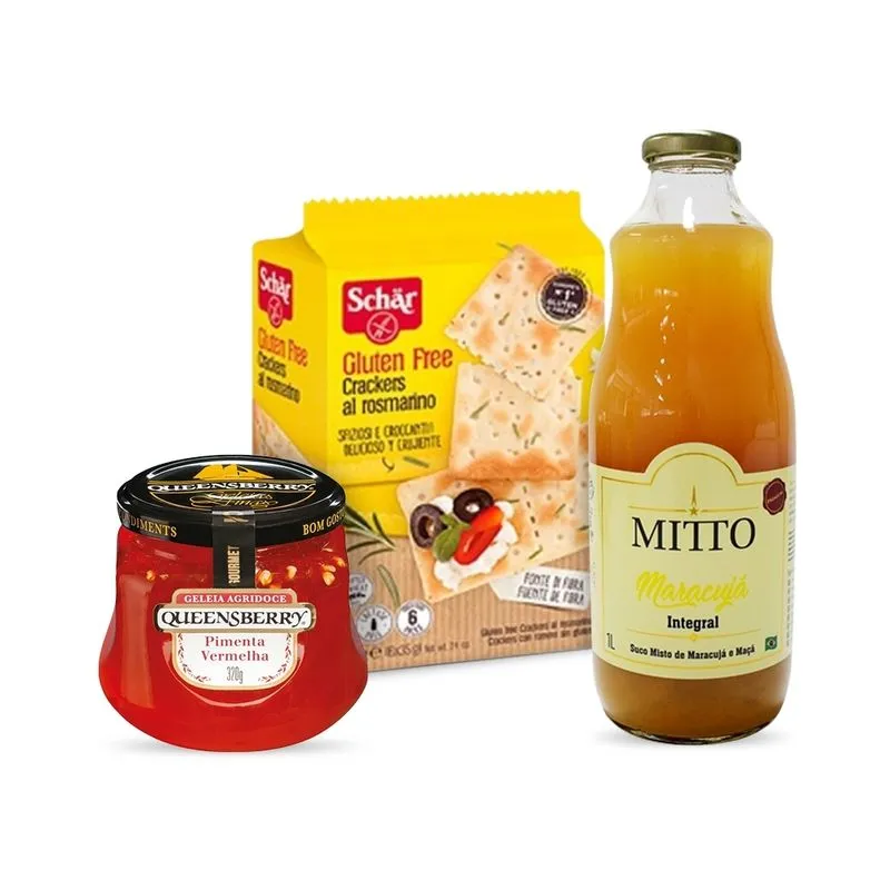 Kit Biscoito Cracker Sem Glúten Com Geléia De Pimenta E Suco De Maracujá - Dr Schar