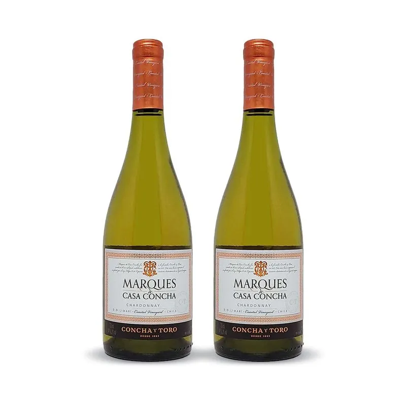 Kit com 2 Vinhos Branco Chardonnay Marques de Casa Concha 750 ml - Concha Y Toro