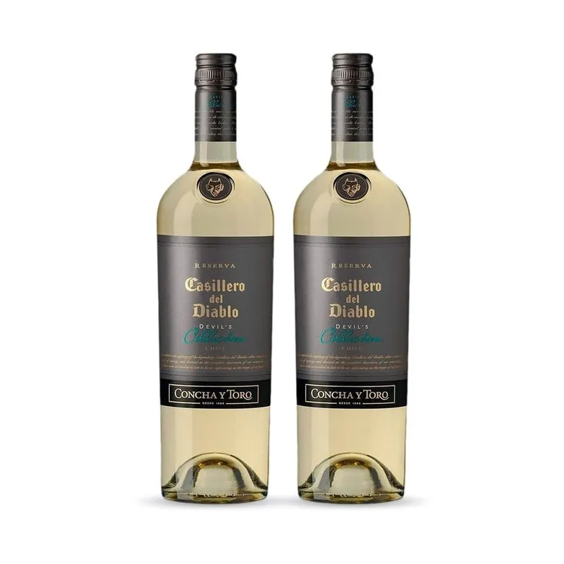 Kit com 2 Vinhos Branco Collection White Casillero Devil 750 ml - Concha Y Toro
