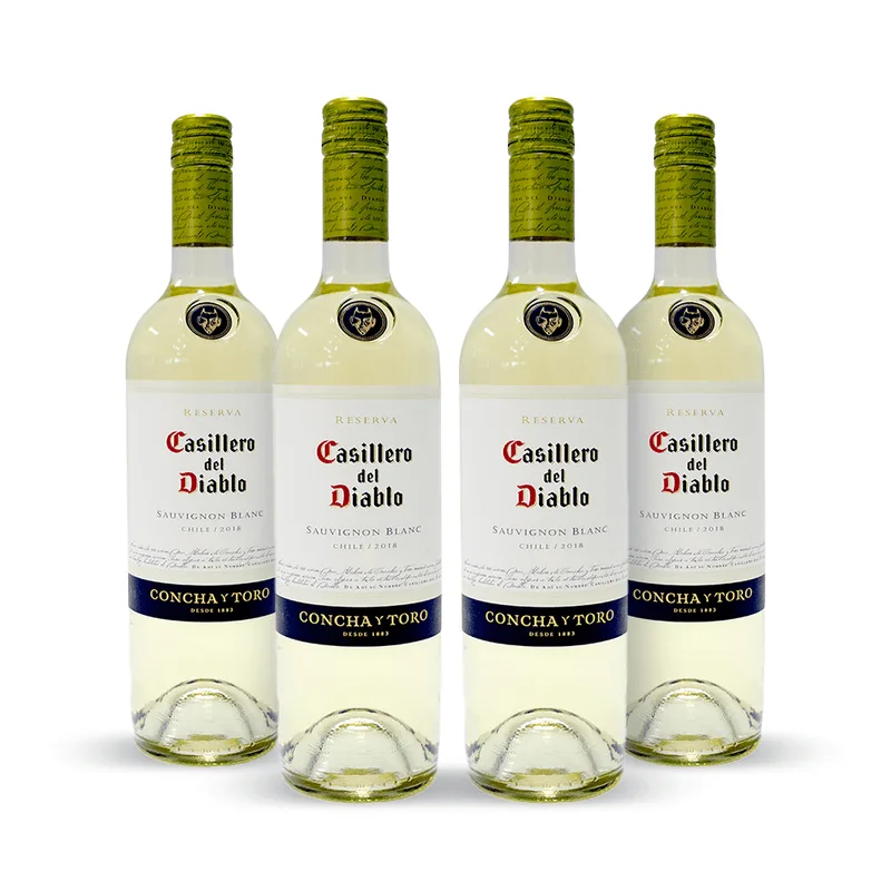 Kit com 4 Vinhos Branco Collection White Casillero Del Diablo 750 ml - Concha Y Toro