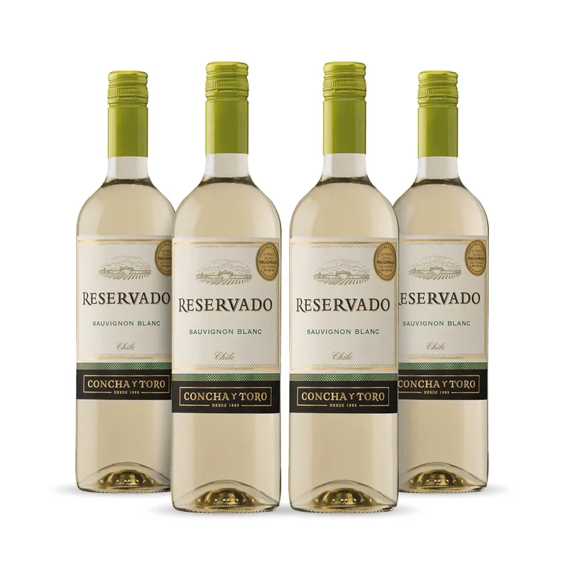 Kit com 4 Vinhos Branco Sauvignon Blanc Reservado 750 ml - Concha Y Toro