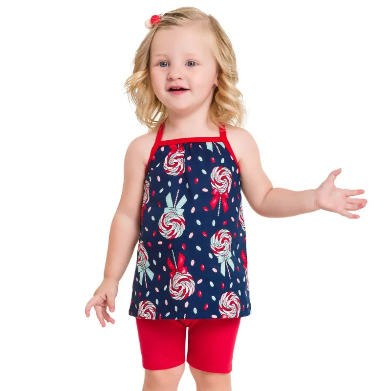 Conjunto Infantil Feminino Blusa + Ciclista Kyly 109618.40064.1
